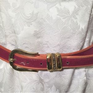 Leatherock San Diego Purple Orange Leather Belt